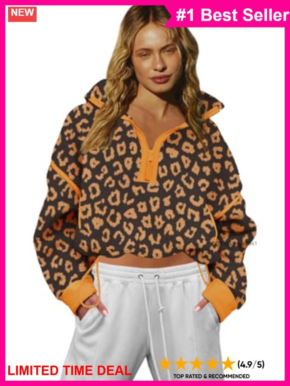 Women Sherpa Fleece Half Zip Sweatshirt Long Sleeve Pullover Jacket